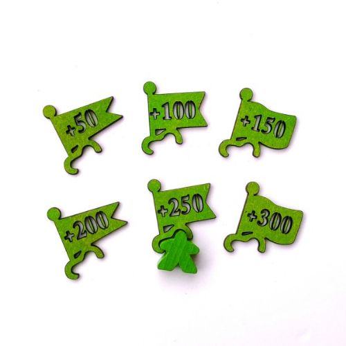Light Green Scoring Flags for Carcassonne